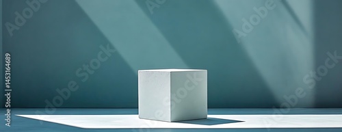 White cube, sunlit room, minimal scene, product display