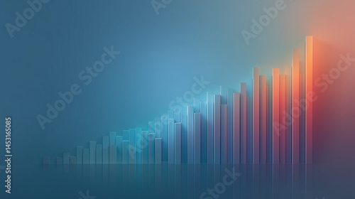 Wallpaper Mural Abstract Business Growth Bar Graph with Color Gradient from Blue to Orange - Corporate Performance Banner Design Torontodigital.ca