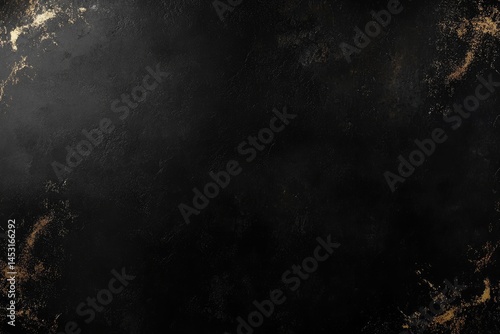 Dark, textured surface with subtle gold highlights  A rich, aged black backdrop with scattered, golden speckles and variations in tone