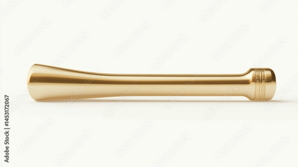 Gold-colored, slender, cylindrical tool Gold-colored, slender, cylindrical tool