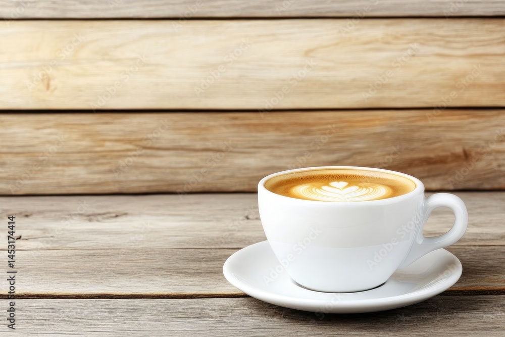 Latte art on a wooden table Latte art on a wooden table