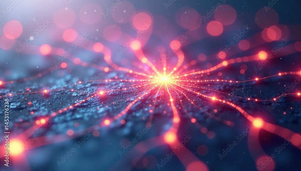 Obraz premium Abstract glowing network node, pure white backdrop, glow, node