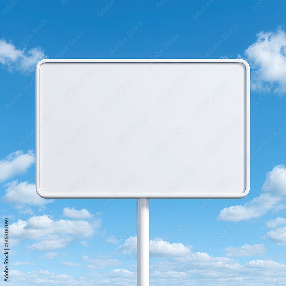 Blank white traffic sign against blue sky Blank white traffic sign against blue sky