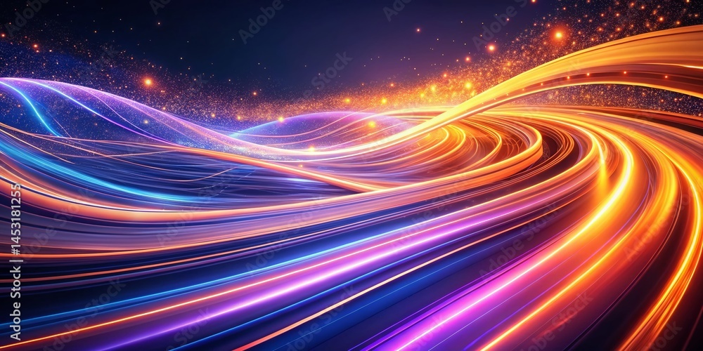 Fototapeta premium Loopable Light Trails Abstract Background Animation - Long Exposure Photography