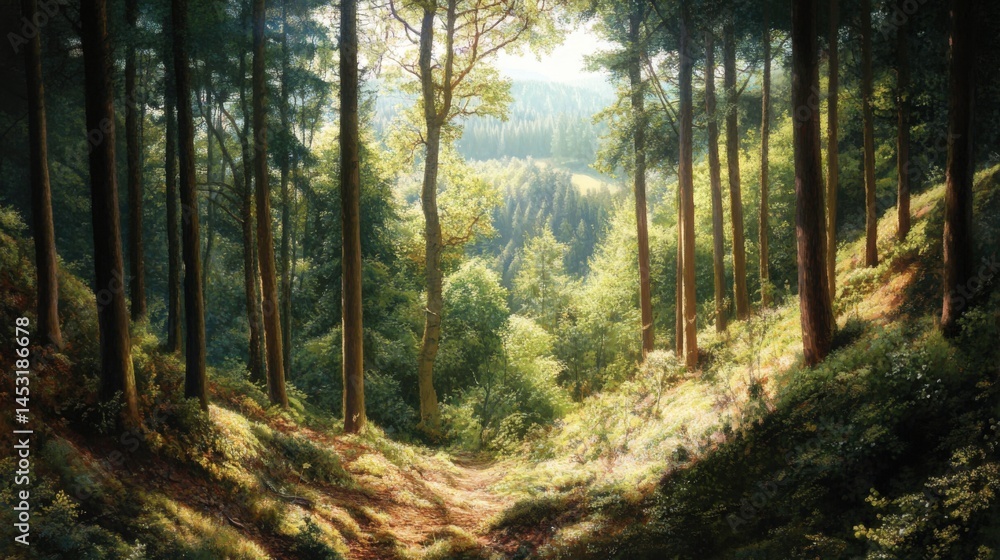 Fototapeta premium Breathtaking sunrise over lush rainforest remote costa rica nature photography serene landscape aerial view tranquility 