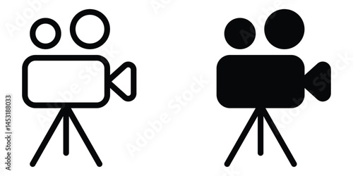 A series of camera lens icons, perfect for photography, optical, and camera gear designs. Symbolizes camera lenses in various shapes and styles.