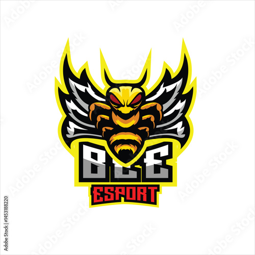 illustration bee angry esport logo for team squad