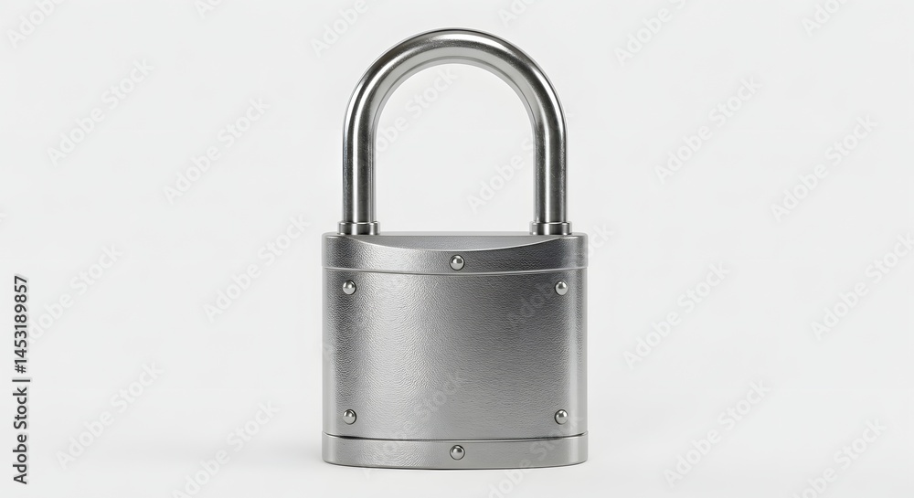 Fototapeta premium Secure metal padlock protection security device safety lock mechanism for home and business use