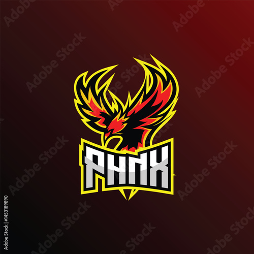 illustration phoenix esport logo for team squad