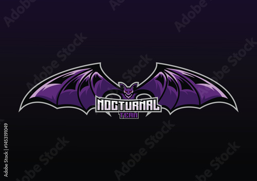 illustration bat esport logo for team squad