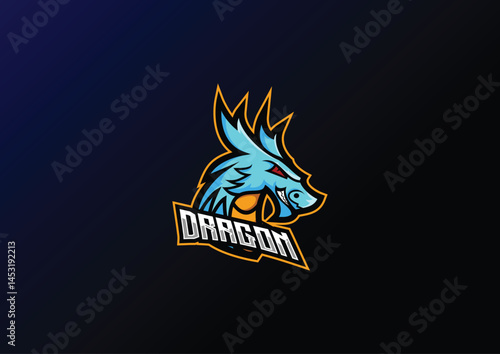 illustration dragon esport logo for team squad