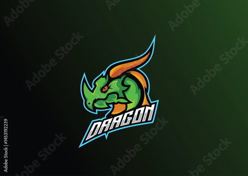 illustration dragon esport logo for team squad