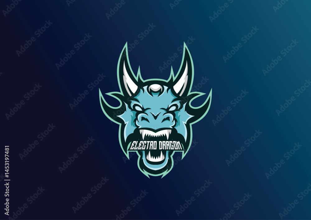 Fototapeta premium illustration dragon esport logo for team squad