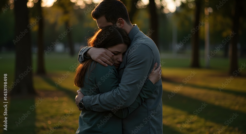 Couple embracing in park relationship goals romantic moment love and affection emotional support intimate bond Couple embracing in park relationship goals romantic moment love and affection emotional support intimate bond