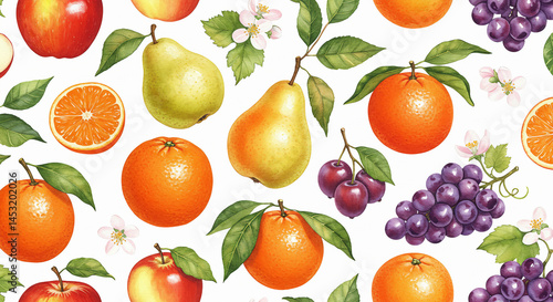 Orchard Fruits Illustration