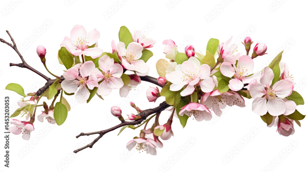 custom made wallpaper toronto digitalApple Tree Branch with Pink and White Blooming Flowers Isolated on White Background