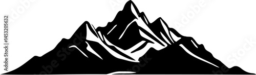 beautiful mountain silhouette vector illustration