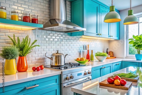 Stylish White Kitchen Vignette: Close-Up Detail of Modern Kitchen Decor