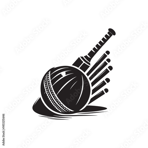 Cricket bat ball vector (4).eps