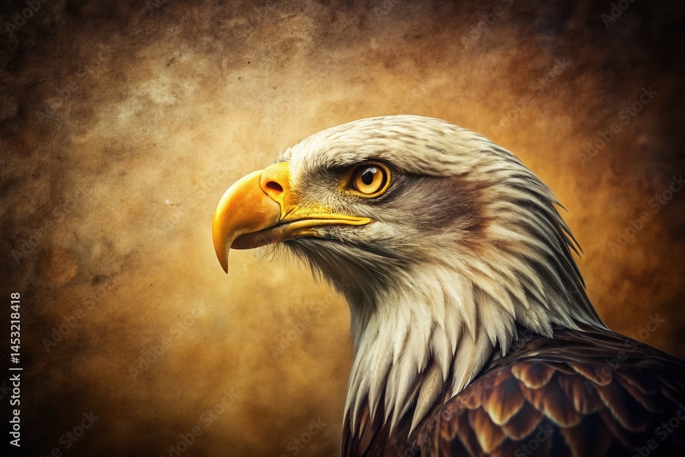 Fototapeta premium Vintage Minimalist Eagle Head Profile - Classic Wildlife Photography