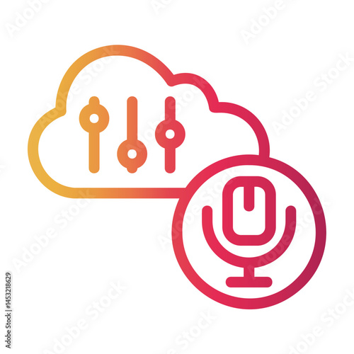 voice recognition Line Gradient Icon