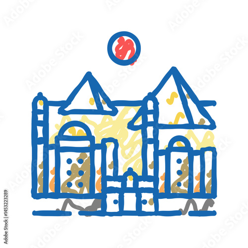 cairo ancient city icon doodle illustration