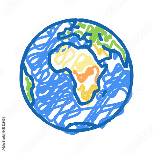 africa continent icon doodle illustration