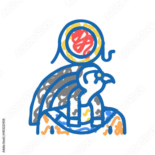 ra egypt god icon doodle illustration