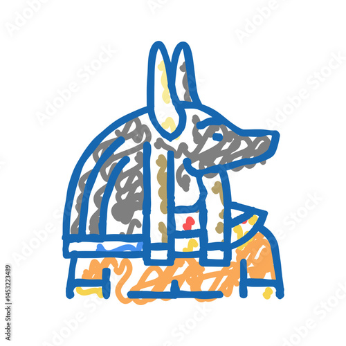 anubis egypt icon doodle illustration