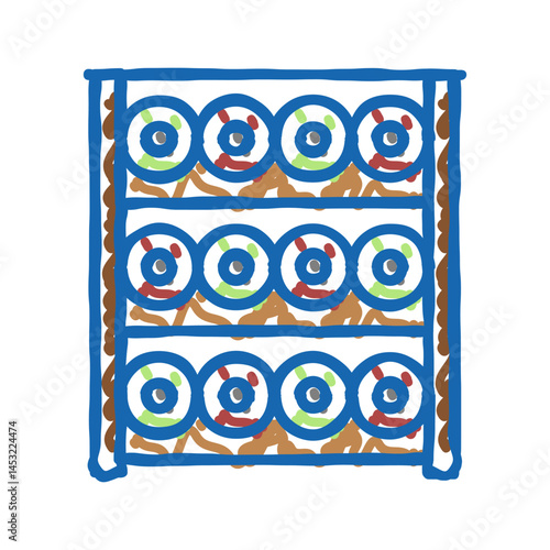 wine rack icon doodle illustration