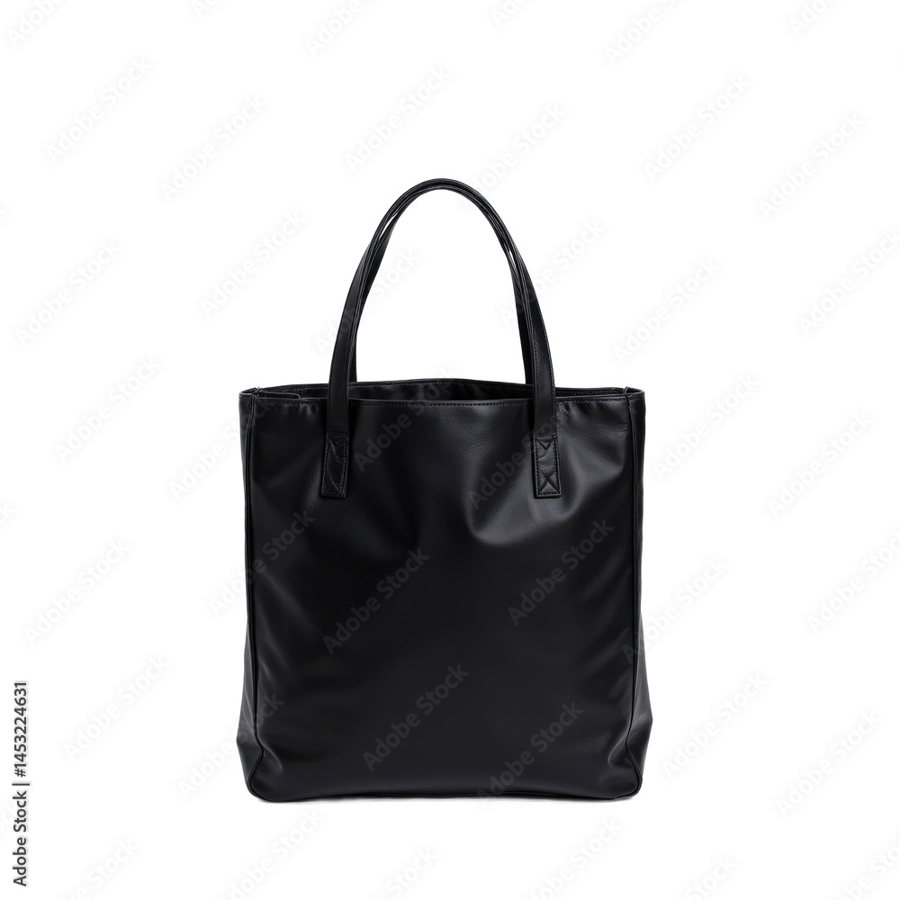Sleek black tote bag with minimalist design and sturdy handles. Sleek black tote bag with minimalist design and sturdy handles.