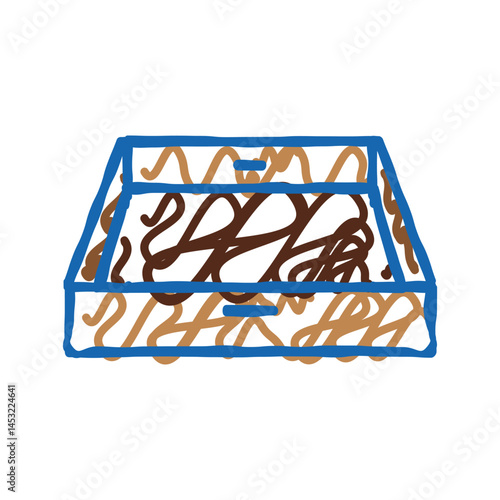 wood tray icon doodle illustration