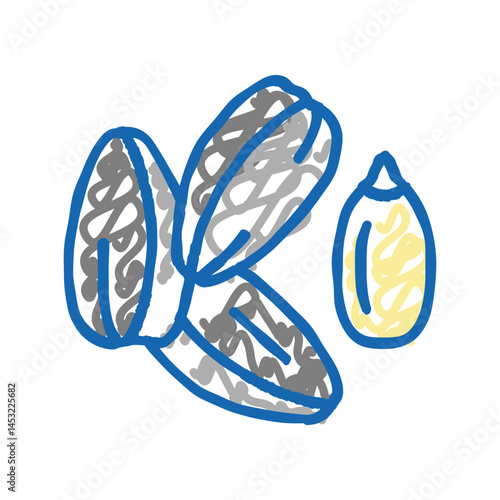 sunflower seed icon doodle illustration