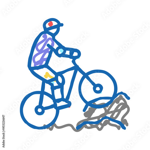 mountain biking icon doodle illustration