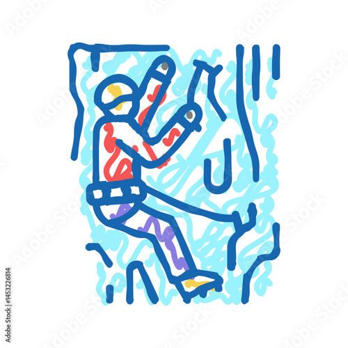 ice climbing icon doodle illustration