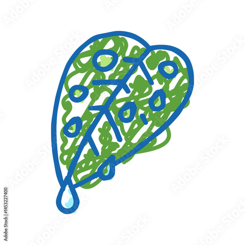 fresh leaf icon doodle illustration