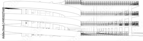 3D illustration of parking facility