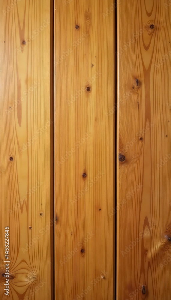 Fototapeta premium Clean, lightly stained brown wood wall background, simple, surface