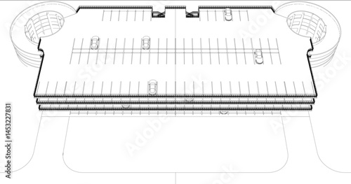 3D illustration of parking facility