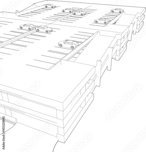 3D illustration of parking facility