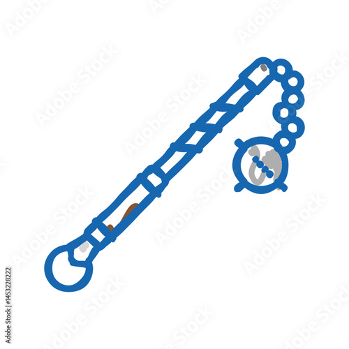 flail medieval weapon icon doodle illustration