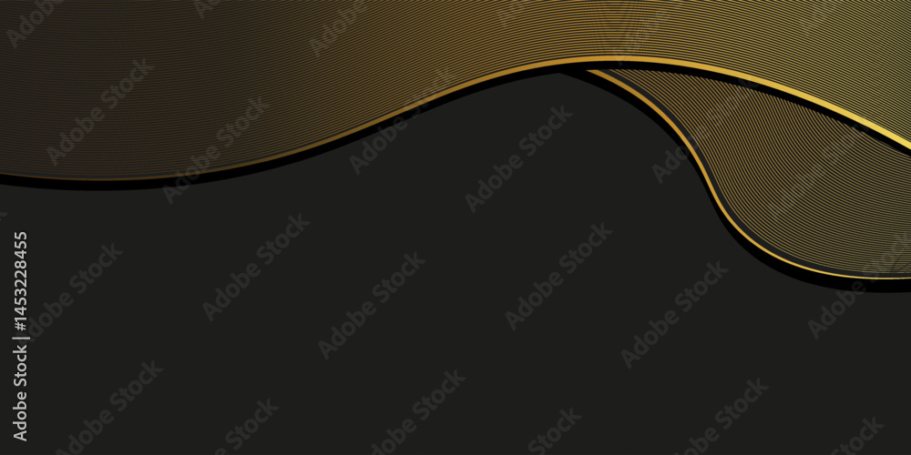 Fototapeta premium Abstract black and gold lines luxury background