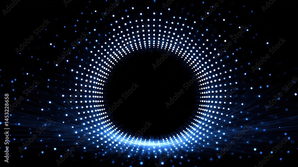 Abstract circular light pattern in gradient blue tones, symbolizing global connectivity and harmony Abstract circular light pattern in gradient blue tones, symbolizing global connectivity and harmony