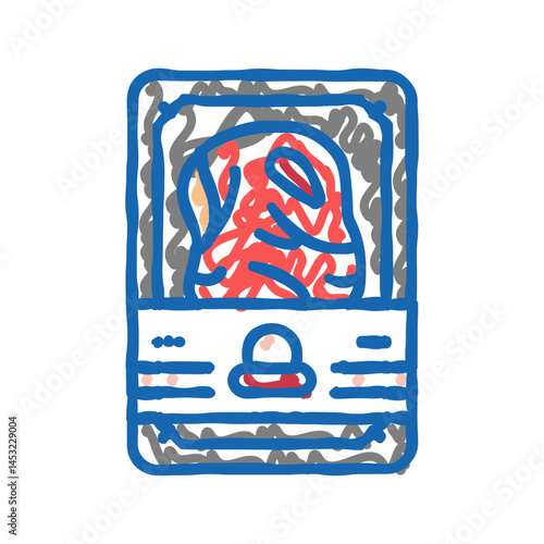 package with beef meat icon doodle illustration