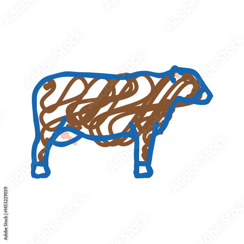 cattle beef icon doodle illustration