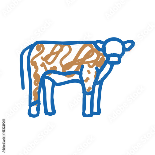 calf domestic animal icon doodle illustration