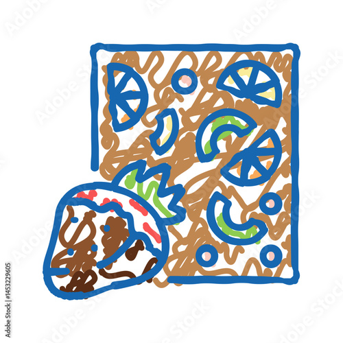 fruit chocolate icon doodle illustration