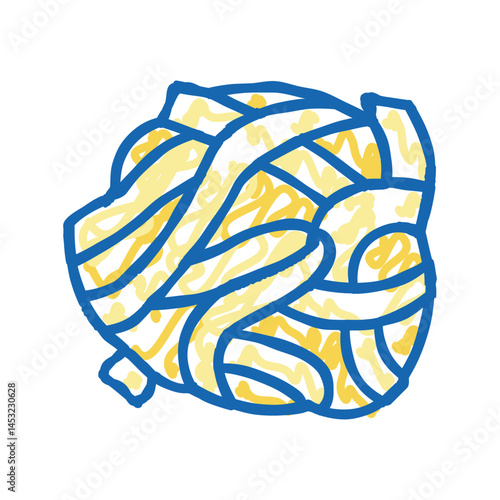 tagliatelle pasta icon doodle illustration
