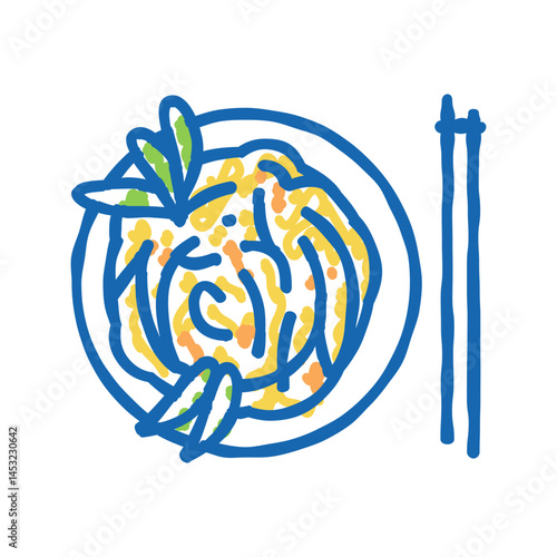 chinese pasta icon doodle illustration