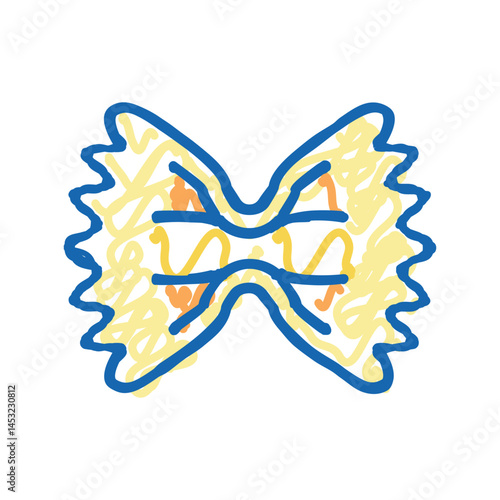 farfalle pasta icon doodle illustration
